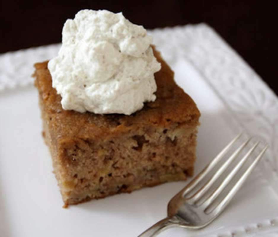 Apple Cake with Vanilla Bean Sugar Whipped Cream