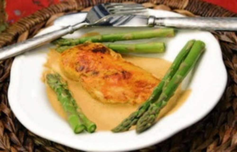 Paprika Chicken with Lavender-Pumpkin Cream Sauce