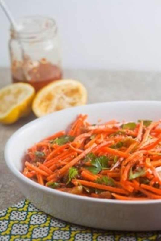 Moroccan Carrot Salad with Harissa Vinaigrette