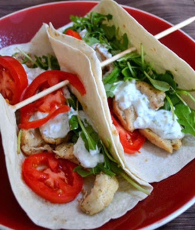 Low-Carb Chicken Gyros with Tangy Tatziki Sauce
