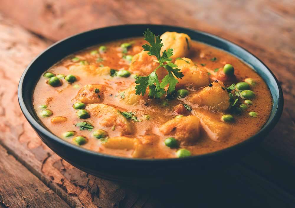 Potato Curry with Peas and Carrots