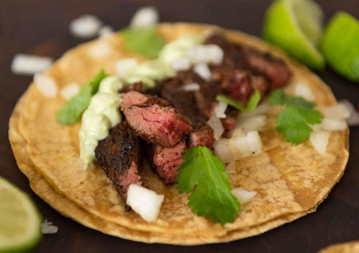 Southwestern Steak Tacos with Avocado Crema