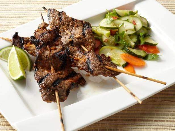 Beef Skewers with Cooling Salad