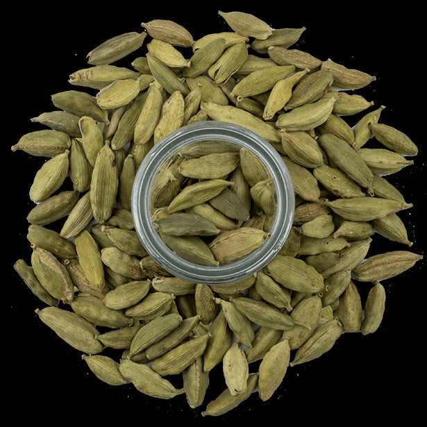 Green Cardamom Pods in Jar