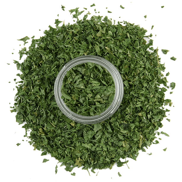 parsley flakes overhead view